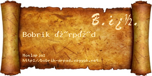 Bobrik Árpád névjegykártya